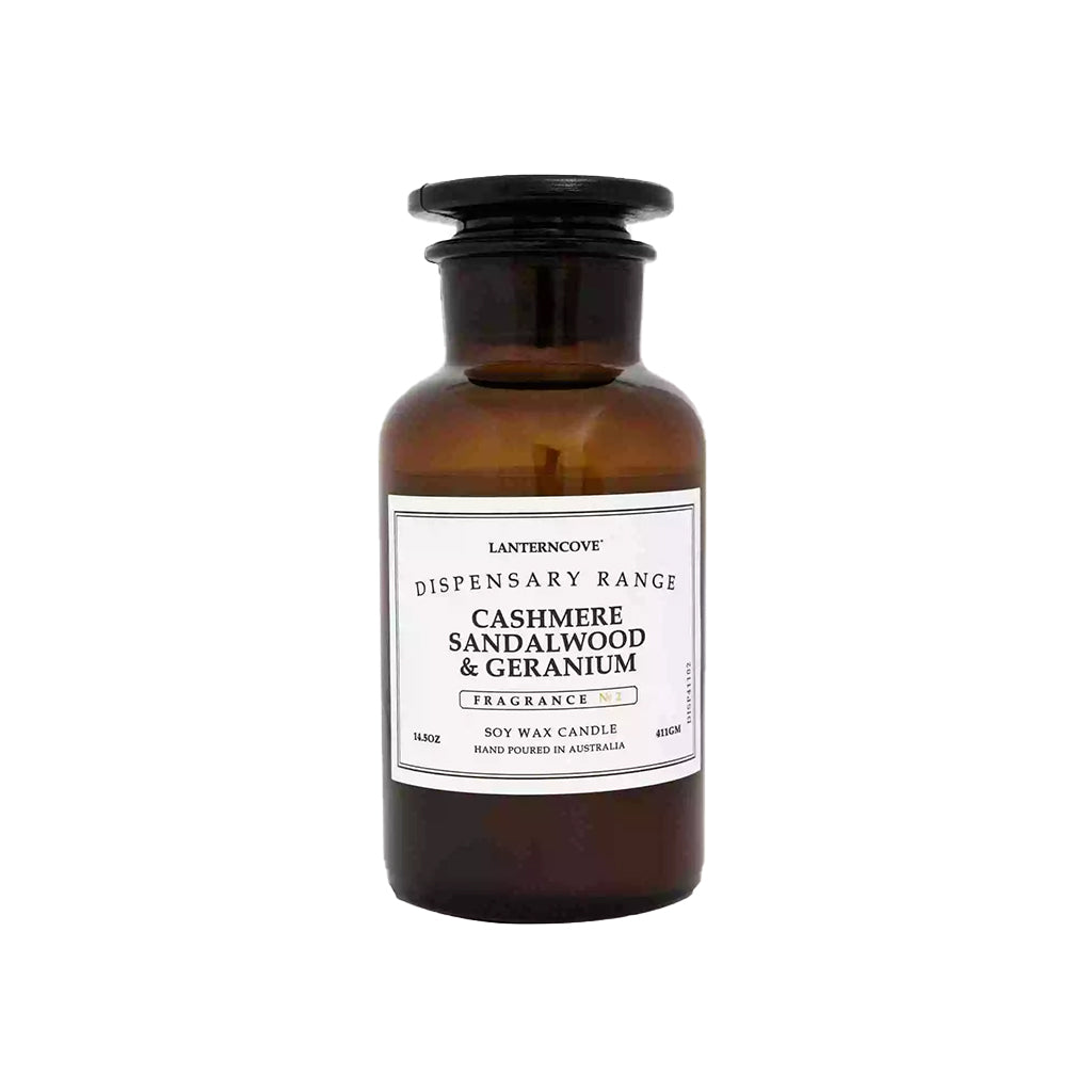 Dispensary Candle 14.5oz - Cashmere Sandalwood & Geranium