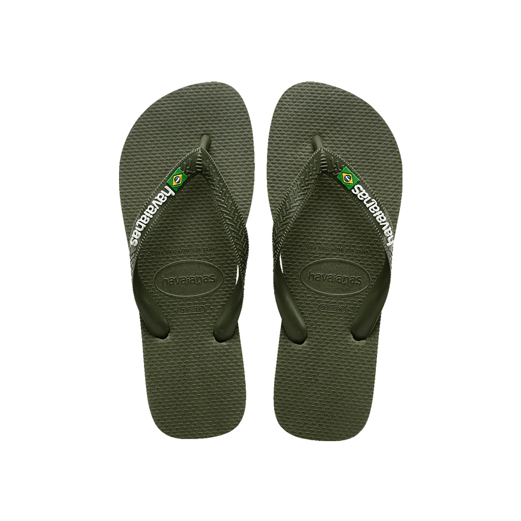 Havaianas Brazil Thongs in Green Olive colour