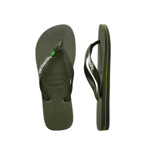 Havaianas Brazil Thongs Green Olive Pair