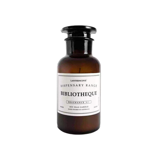 Lanterncove Dispensary Candle 14.5oz Bibliotheque Bottle