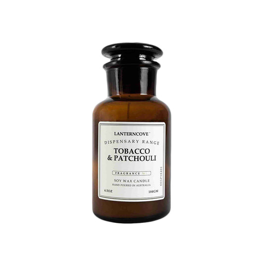 Lanterncove Dispensary Candle 6.5oz Tobacco & Patchouli bottle