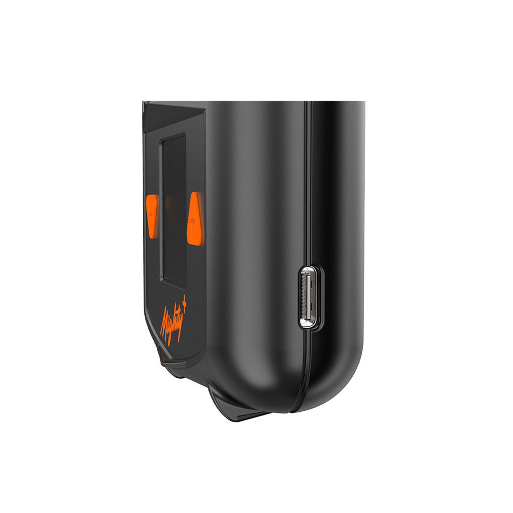 Close-up of the Mighty+ Medic Dry Herb Vaporizer USB-C charging port for fast and convenient charging.