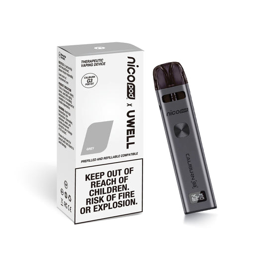 Nicopod x Uwell Caliburn G3 GPP Pod Kit in grey colour