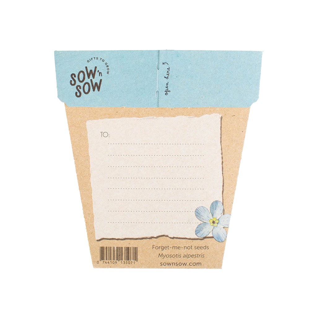Sow n Sow Gift of Seeds Forget me not back view