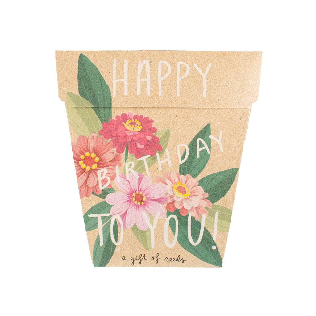 Sow n Sow Gift of Seeds Happy Birthday Zinnia pack