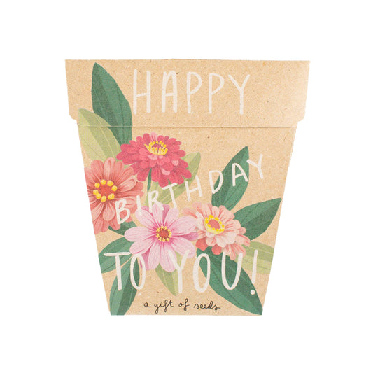 Sow n Sow Gift of Seeds Happy Birthday Zinnia pack
