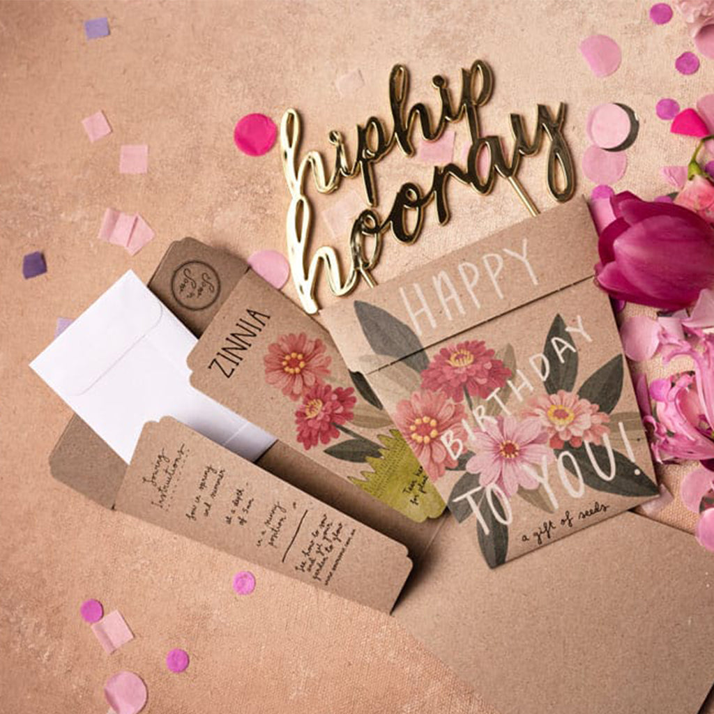Sow n Sow Gift of Seeds Happy Birthday Zinnia Lifestyle Image