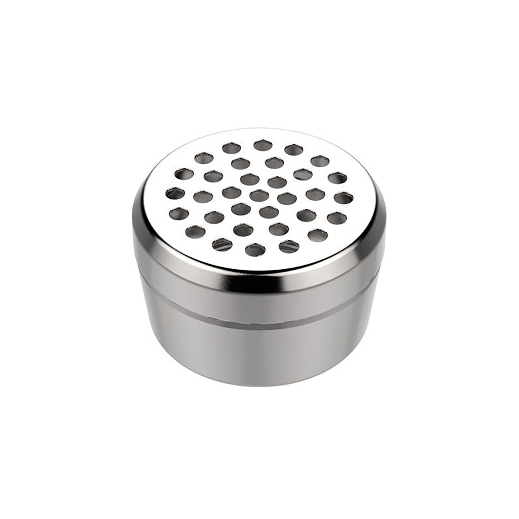 Top view of the Storz & Bickel dosing capsule holder with multiple circular holes for storing capsules.