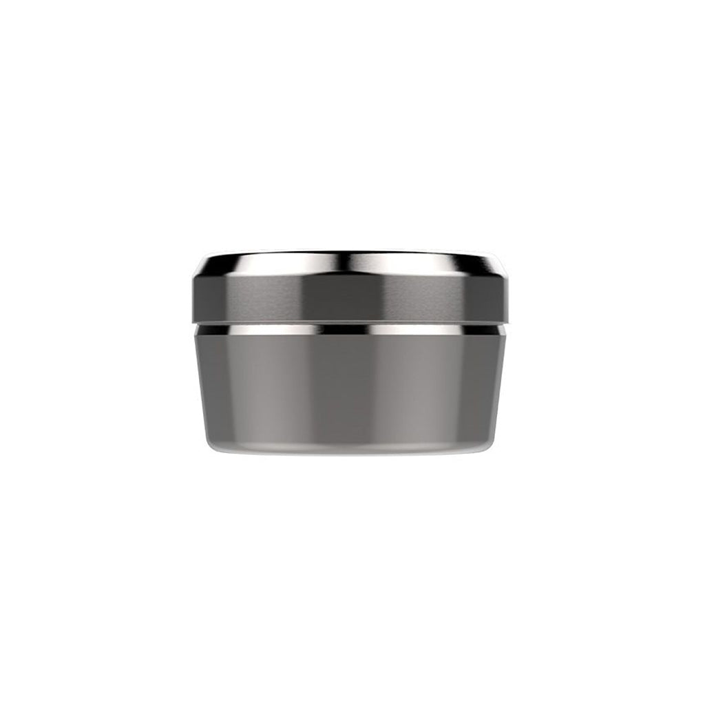Side view of the sleek, metallic Storz & Bickel dosing capsule holder from the 40-piece set.
